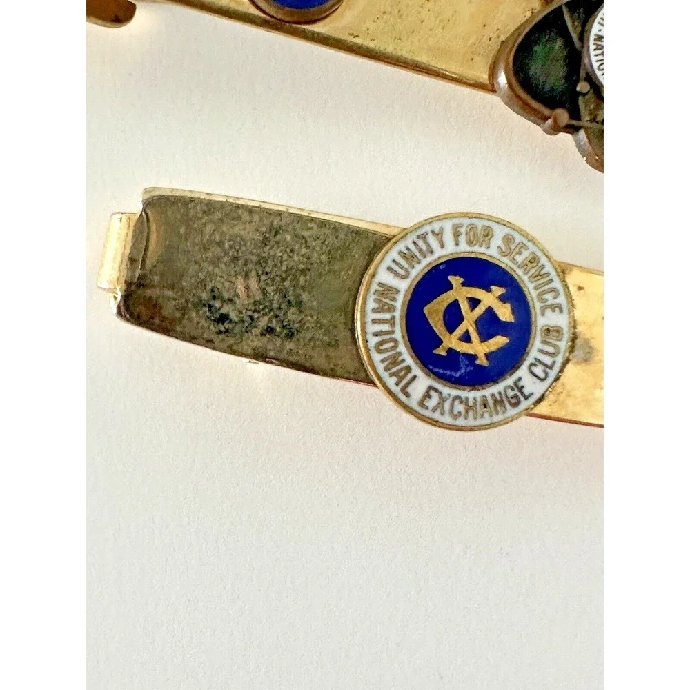 National Exchange Unity for Service Tie Clip Bar Set‎ 5 Years Gold Tone